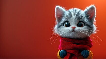 cute little cat with background