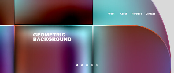 Circles and lines. Bright colorful geometry with glassmorphism effect. Vector Illustration For Wallpaper, Banner, Background, Card, Book Illustration, landing page