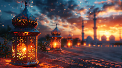 Eid Al-Fitr, A Vector Illustration Masterpiece Celebrating the Spirit of a Cherished Muslim Festival
