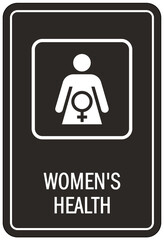 Women's health sign