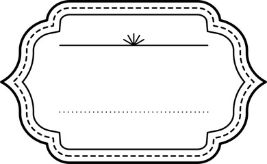 Vintage Book Label Outline Design Element Vector