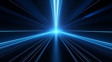 Digital technology blue and black grid future tunnel poster background