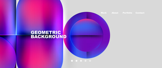 Round squares, circles with fluid gradients. Vector Illustration For Wallpaper, Banner, Background, Card, Book Illustration, landing page