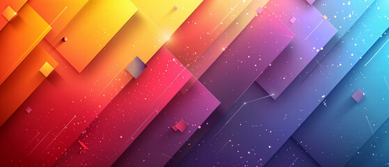 An abstract pride illustration for wallpaper, showcasing a vibrant rainbow with geometric shapes and a dynamic design