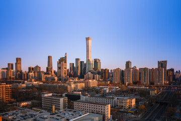 Overlooking Beijing CBD from South at Sunrise