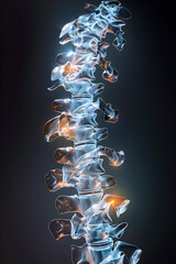 Detailed X-Ray Scan of Full Spine Showcasing Intricate Vertebrae Structure for Orthopedic Diagnostic Analysis