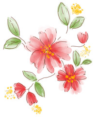 Flower watercolor painting