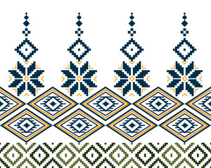 Fototapeta premium abstract Traditional geometric ethnic fabric pattern ornate elements with ethnic patterns design for textiles, rugs, clothing, sarong, scarf, batik, wrap, embroidery, print, curtain, carpet, wallpaper