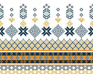 abstract Traditional geometric ethnic fabric pattern ornate elements with ethnic patterns design for textiles, rugs, clothing, sarong, scarf, batik, wrap, embroidery, print, curtain, carpet, wallpaper © narrn