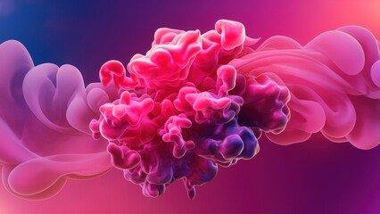 Abstract liquid smoke background. Pink magenta purple color ink dynamic motion background