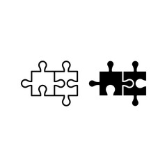 Puzzle compatible icon. Jigsaw agreement vector illustration color editable