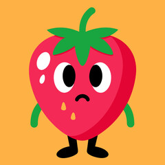             Strawberry cartoon vector illustration.
