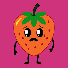             Strawberry cartoon vector illustration.
