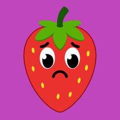             Strawberry cartoon vector illustration.
