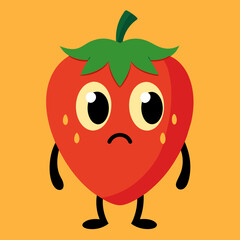             Strawberry cartoon vector illustration.
