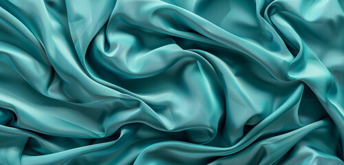 Fototapeta premium Cyan folded fabric texture across expansive digital space.