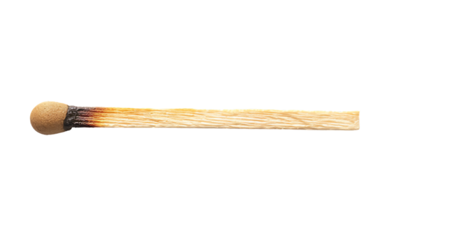 Wooden match isolated on transparent background