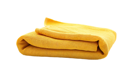 Yellow beach towel isolated on transparent background