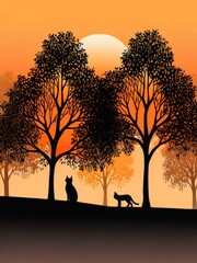 two color country house and cat