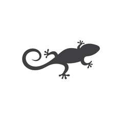 black gecko icon vector element design template