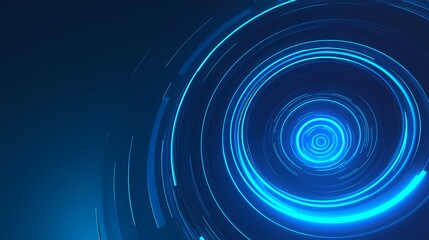 Digital technology blue and black spiral lines poster PPT background