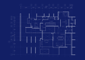 Floor plan designed building on the drawing.