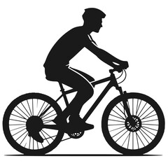 Cycling vector silhouette isolated on white background