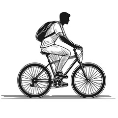 Obraz premium Cycling vector silhouette isolated on white background