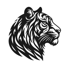 Beautiful Tiger vector silhouette isolated on white background