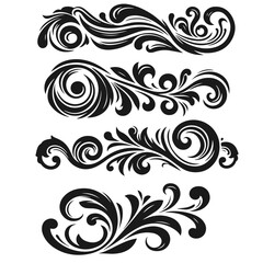 Your Beautiful abstract frame set vector silhouette isolated on white background