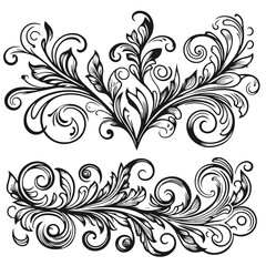 Your Beautiful abstract frame set vector silhouette isolated on white background