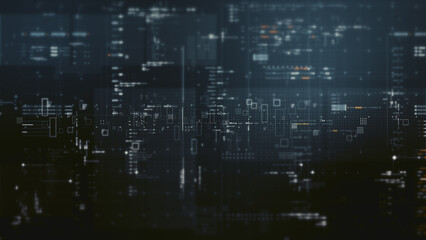 Futuristic metaverse, hi-tech digital data telemetry with encrypted numbers, display dynamic background for computer desktop screen display format