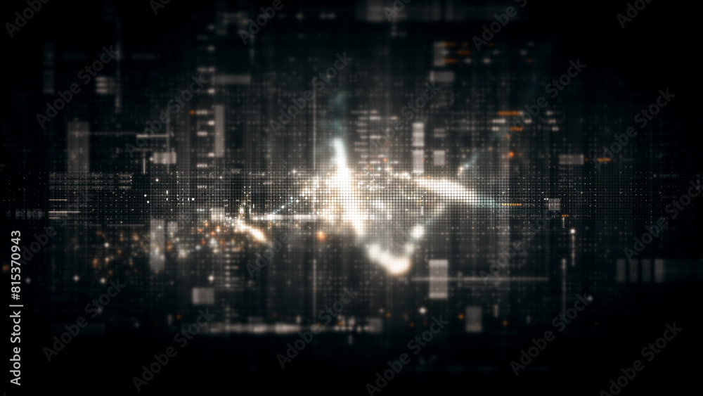 Fototapete Futuristic metaverse, hi-tech digital data telemetry with encrypted numbers, display dynamic background for computer desktop screen display format
