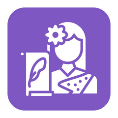 Historian Woman icon vector image. Can be used for Museum.