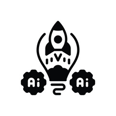 Black solid icon for innovation