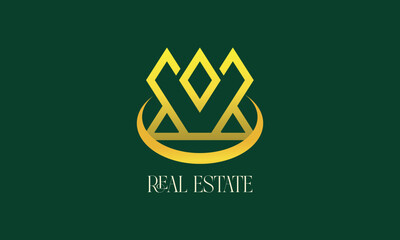 real estate agent and king logo for real estate company. real estate vector logo design.