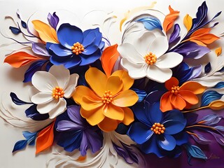 Fototapeta premium floral flowers on a white background 