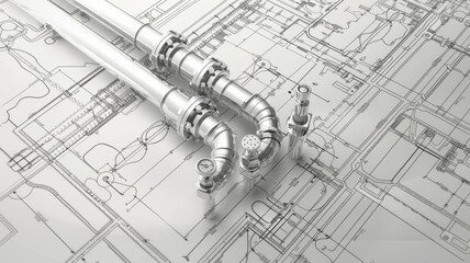 plumbing architect drawing design,generative ai