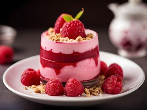 Raspberry mousse 
