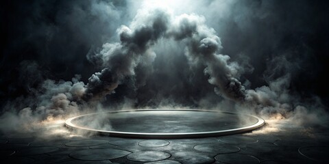 Mystical Smoke Black Fog Cloud Mist Ground Background