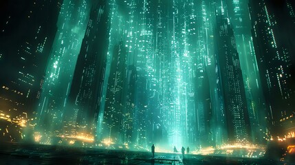 Digital Immersion: A Monochromatic Ode to the Cybernetic Age