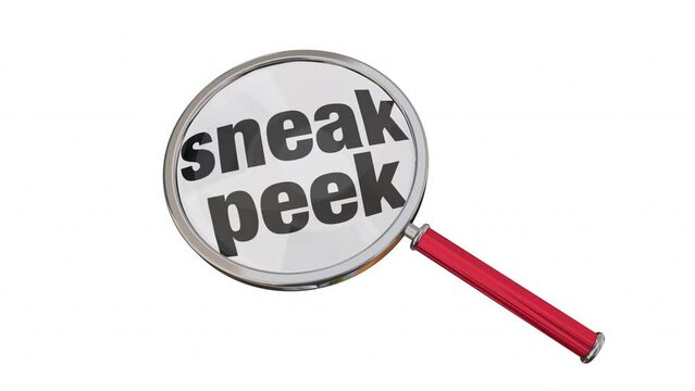 Sneak Peek Magnifying Glass Close Look Search Find Preview Coming Soon 3d Animation