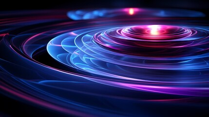 Obraz premium Digital technology blue and purple rotating disk poster PPT background