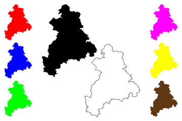 Boblingen district (Federal Republic of Germany, rural district, Baden-Wurttemberg State) map vector illustration, scribble sketch Boblingen map