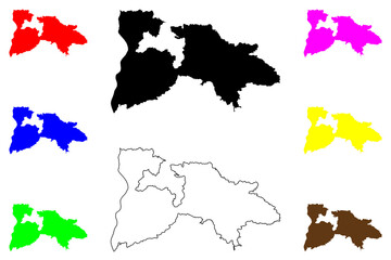 Breisgau-Hochschwarzwald district (Federal Republic of Germany, rural district, Baden-Wurttemberg State) map vector illustration, scribble sketch Breisgau Hochschwarzwald map