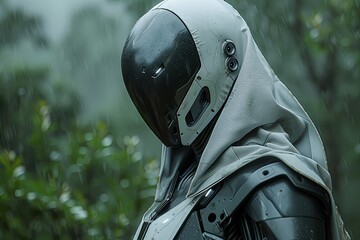 Fototapeta premium Exotic Alien Soldier: Forest Portrait with Cinematic Lighting - Hyper Detailed Army Vai-Esque Trending Admiralty Eight