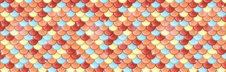 Seamless pattern of multicolored fish scales