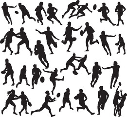 Print Afl EPS; Australian Rules Football Silhouette; Afl Silhouette bundle; Afl Football EPSt; Australian Rules Football Vector;  Eps 