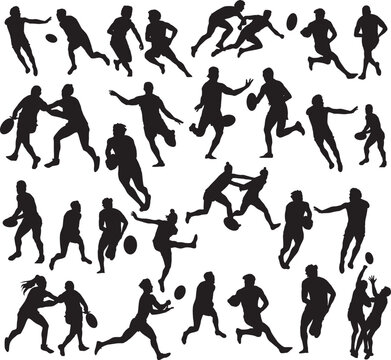 Print Afl EPS; Australian Rules Football Silhouette; Afl Silhouette bundle; Afl Football EPSt; Australian Rules Football Vector;  Eps 