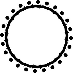 Circle Floral Frame Element